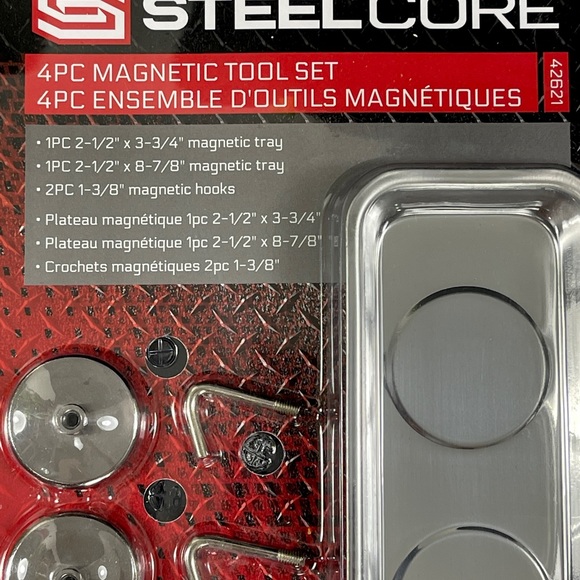 Steel Core Magnetic Trays ~ 4 Piece Set ~ Large Tray, Small Tray & 2 Hooks - Picture 4 of 10